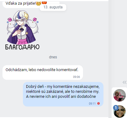 vkontakte - odchadza lebo nemoze komentovat